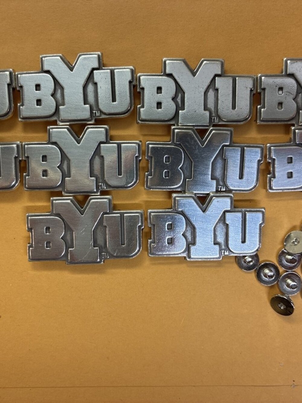 Lot of 10 Brigham Young University BYU Conchos with Screws - 1.5 Inch